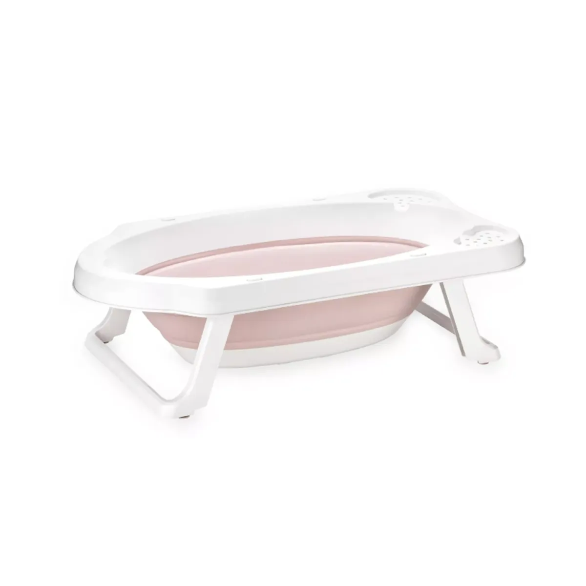 Cadita pliabila pentru bebelusi, 82 cm, cu dop de scurgere, Nordic Pink
