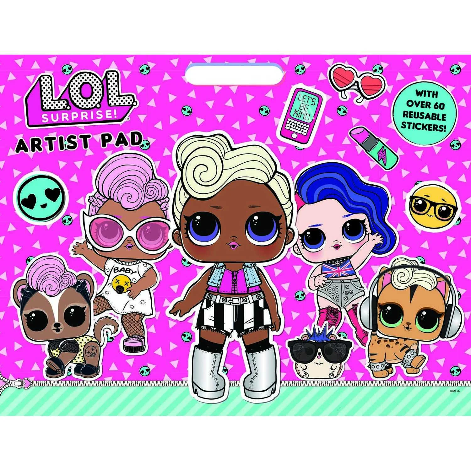 Bloc de colorat LOL Surprise Artist Pad cu stickere Alligator AB3072LOLAR2