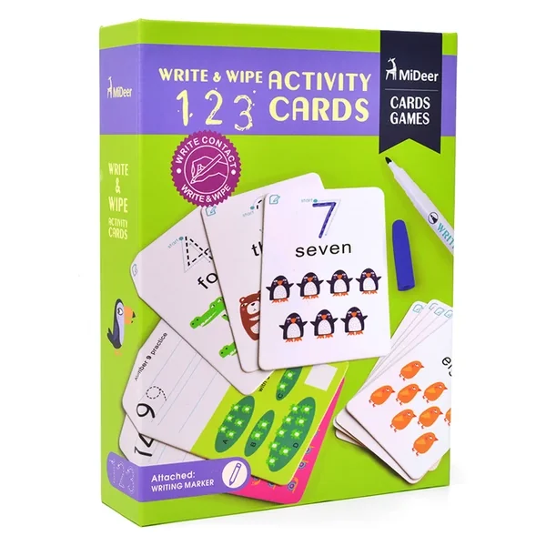 Cartonase Scrie si Sterge 123  Mideer MD1031