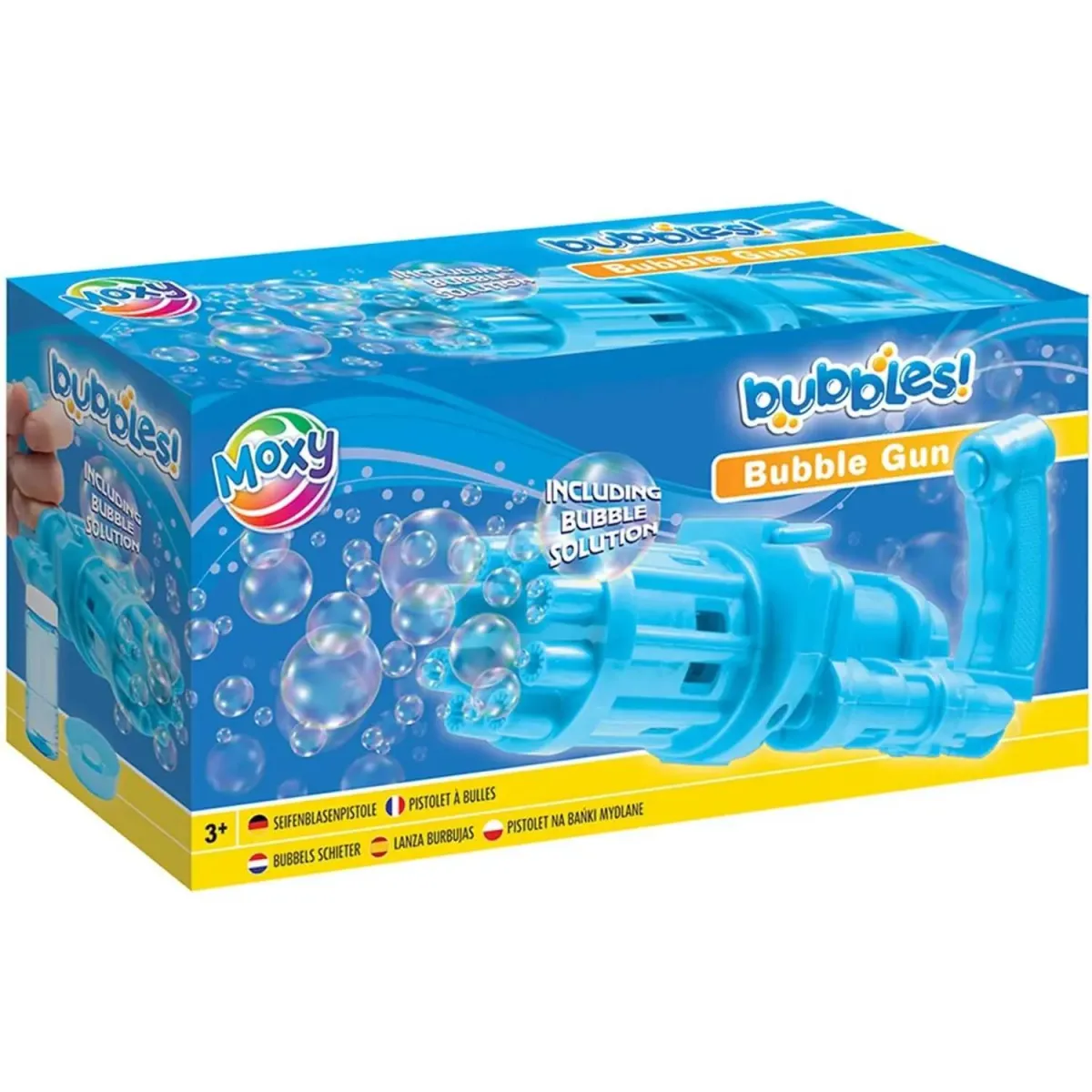 Pistol pentru baloane de sapun Bubble Shooter cu 50 ml solutie inclusa Moxy GR600041