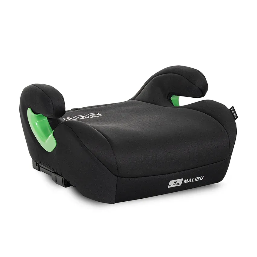 Inaltator auto pentru copii, Malibu, Isofix, 6-12 Ani, 125-150 cm, cu conectori pentru ghidaj, Black