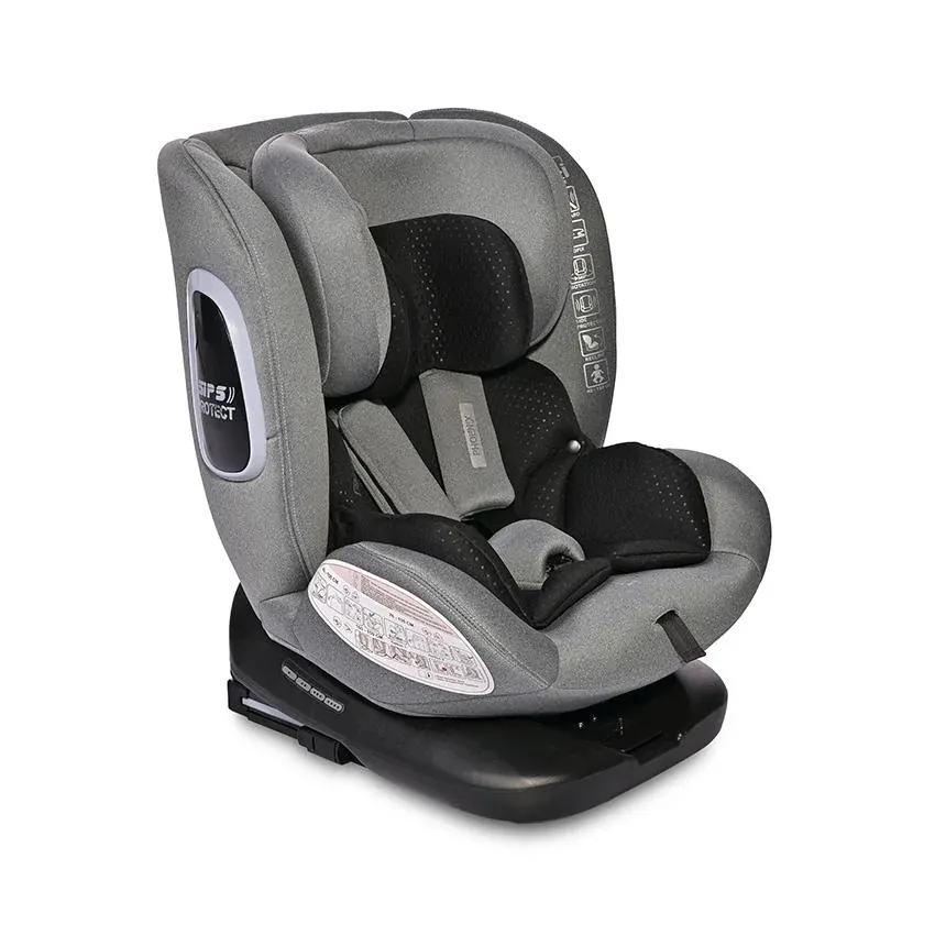 Scaun auto Phoenix, i-Size, Isofix, rotativ, de la 0 luni pana la 12 ani, 40-150 cm, Gri Jasper