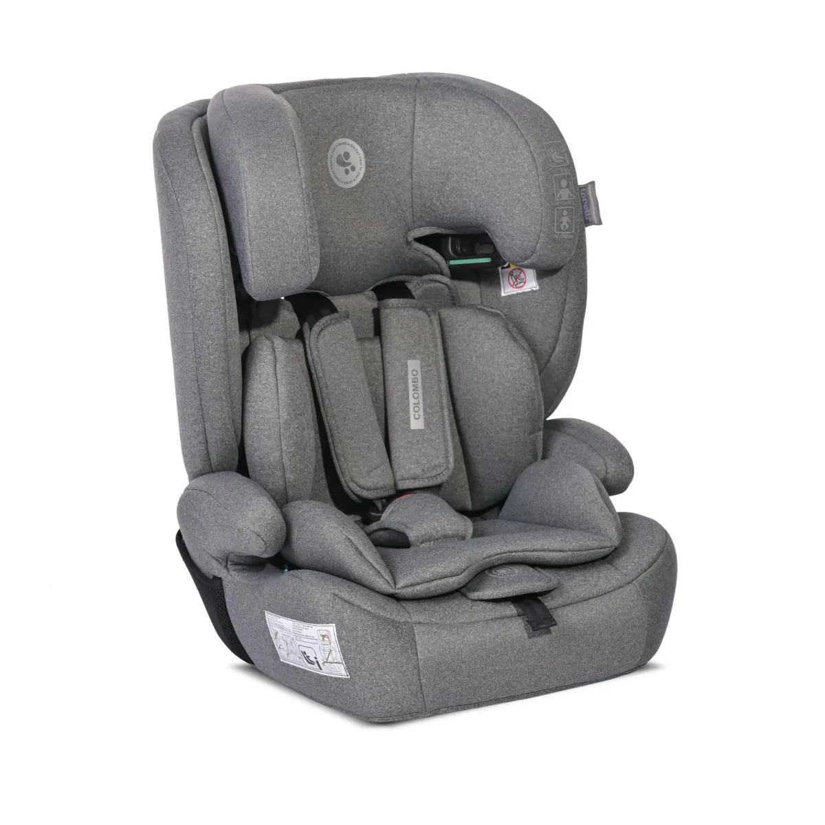 Scaun auto Colombo, i-Size, de la 15 luni pana la 12 ani, 76-150 cm, Gri
