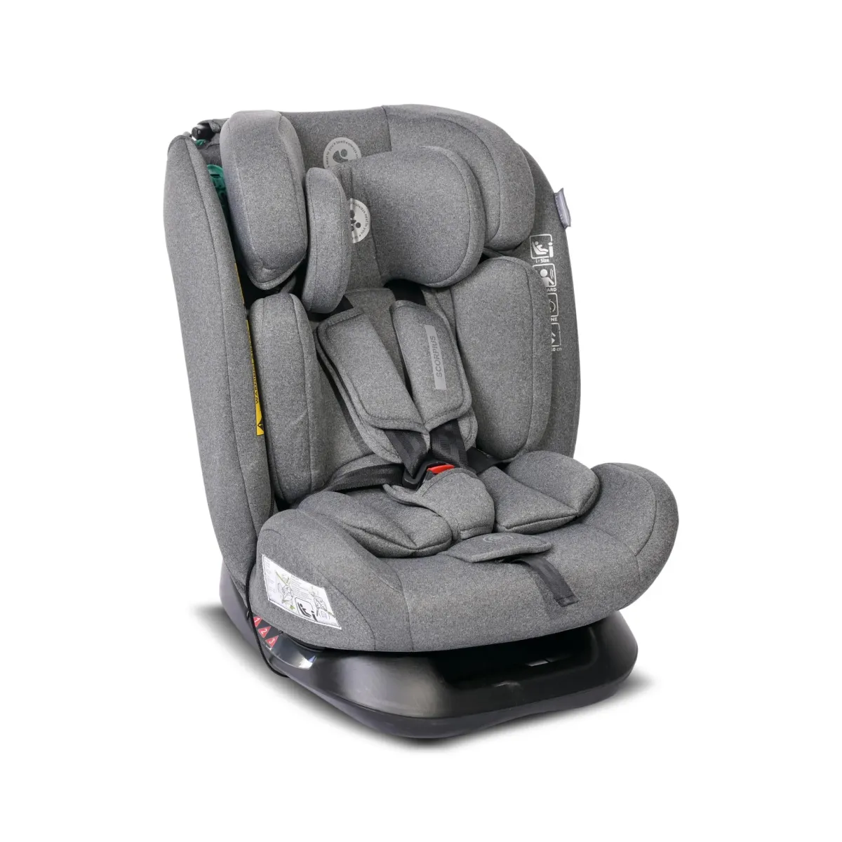 Scaun auto Scorpius, i-Size, de la 0 luni pana la 12 ani, 40-150 cm, Gri
