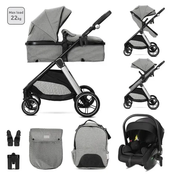 Carucior Set 3 in 1, Aspen, pana la 22 kg, Gri