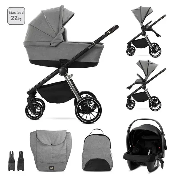 Carucior Set 3 in 1, Bianca, prevazut cu sistem anti-reflux, pana la 22 kg, Grey