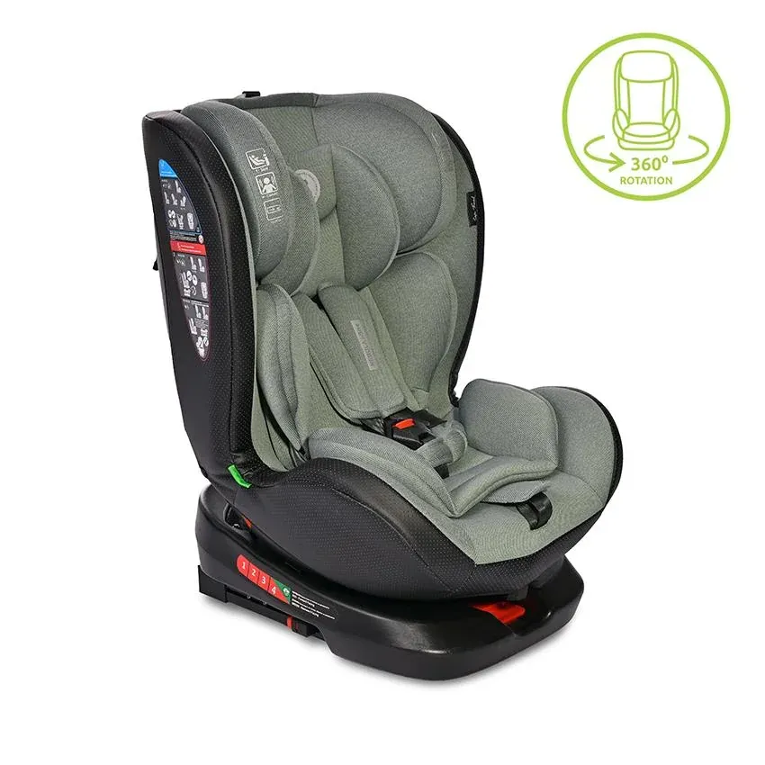 Scaun auto Nebula, i-Size, Isofix, baza rotativa, de la 0 luni pama la 12 ani, 40-150 cm, Iceberg Verde