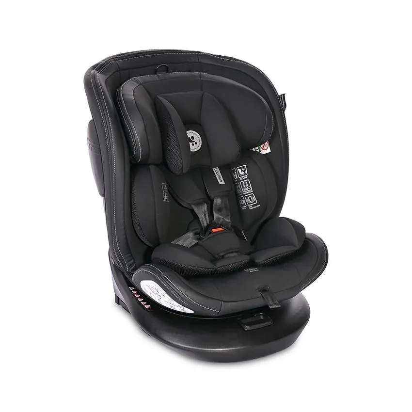 Scaun auto, Aviator, i-Size isofix, cu baza rotativa 360 grade, de la 0 luni pana la 12 ani, 40-150 cm, Negru Jasper