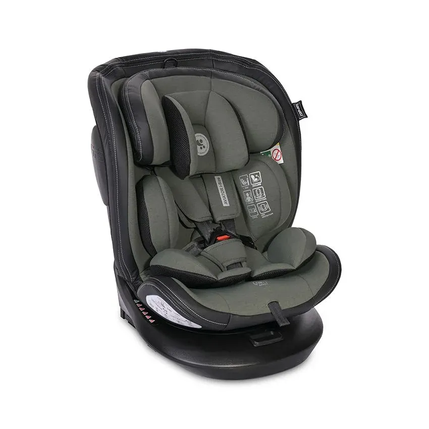 Scaun auto, Aviator, i-Size isofix, cu baza rotativa 360 grade, de la 0 luni pana la 12 ani, 40-150 cm, Verde