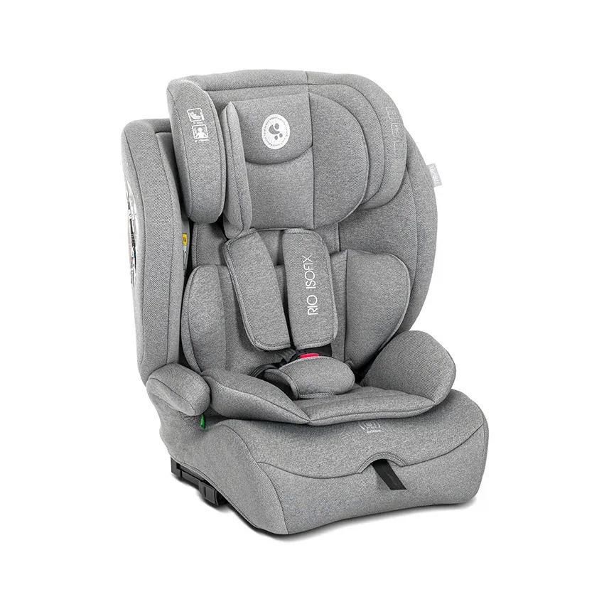 Scaun auto pentru copii, Rio, Isofix, 76-150 cm, 15 Luni-12 Ani, tetiera reglabila prin mecanism, Grey