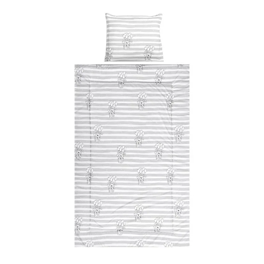 Set lenjerie pat 3 piese, bumbac ranforce, Cosy, Striped Grey