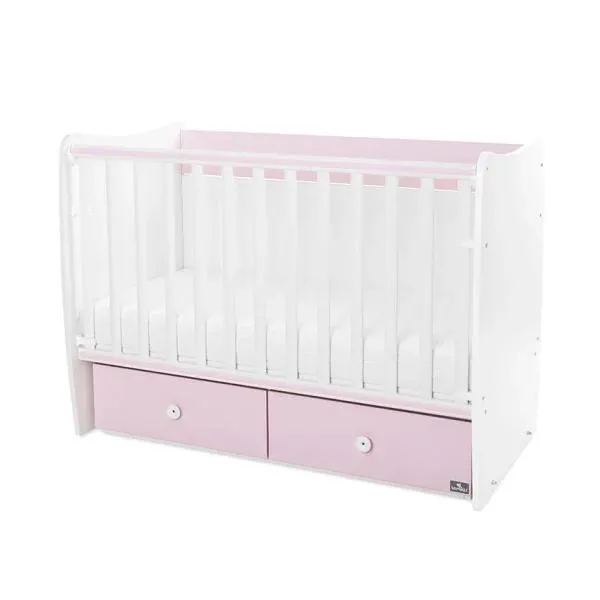 Patut balansoar Matrix, 60 x 120 cm, transformabil, White Orchid Pink