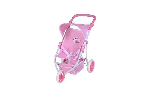 Carucior Jogger pentru papusi, Knorr Toys, Lio, maner reglabil pe inaltime, 59x35,50x63,50 cm, 3 Ani+, Princess Rose