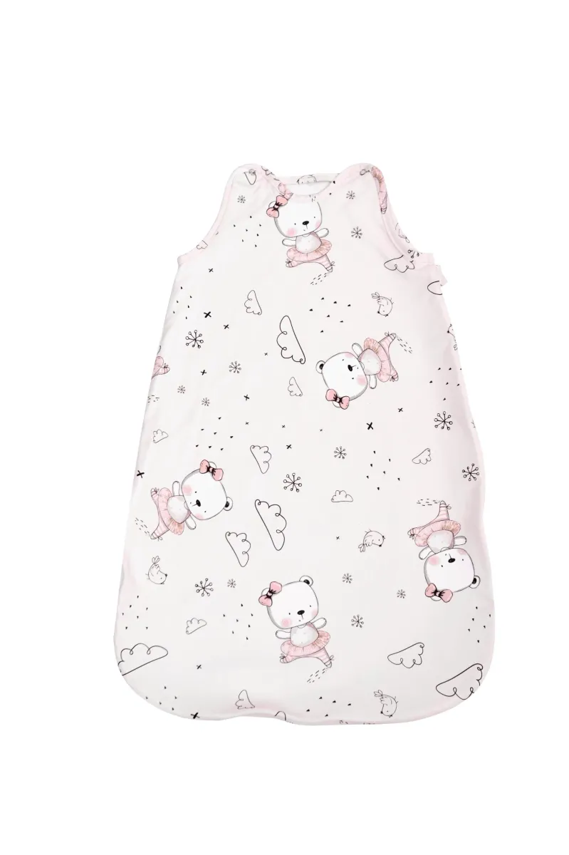 Sac de dormit de vara, 95 cm, bumbac ranforce, Ballerina Bear