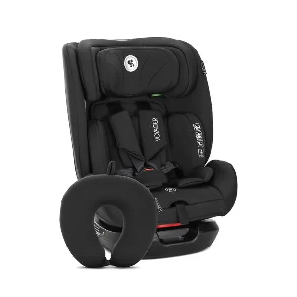 Scaun auto pentru copii, Voyager, i-Size, inclusa pernuta de calatorie, 0 luni-12 ani, 40-150 cm, Black