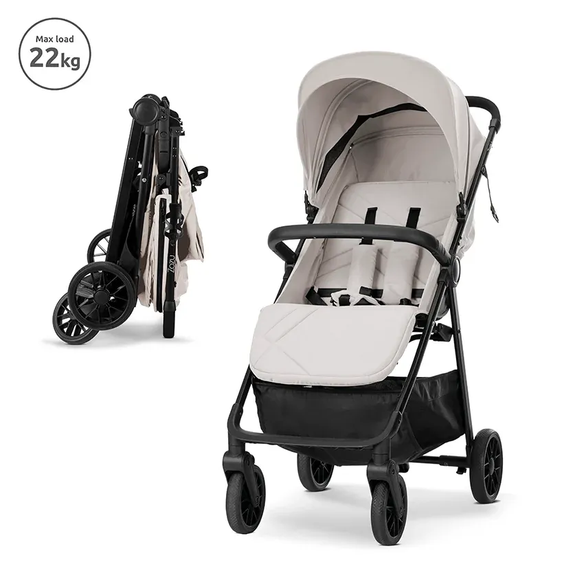 Carucior sport ultrausor, Zozu, pliere cu o mana, 5.8 kg, pana la 22 kg, Beige Latte