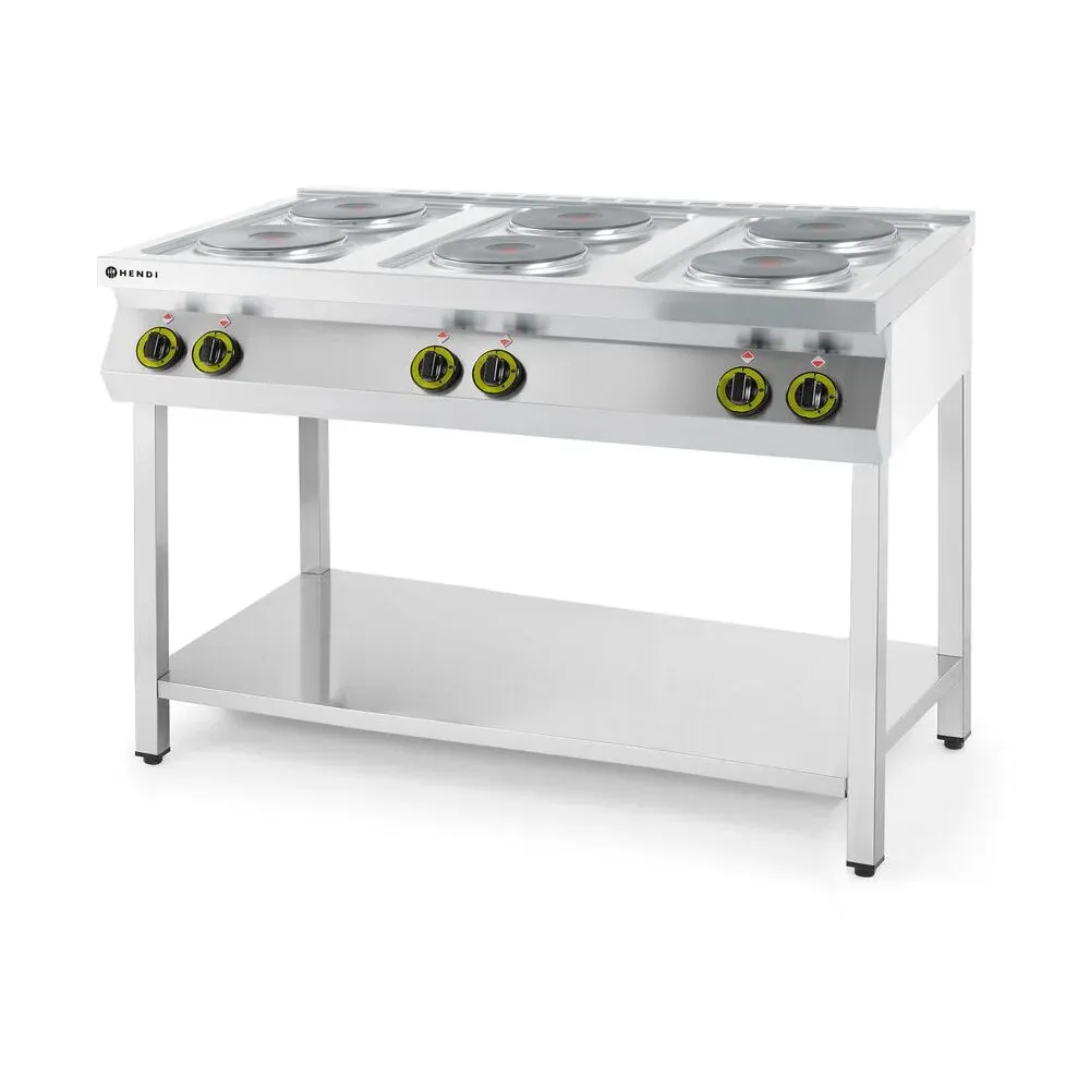 Masina de gatit Kitchen Line, 6 arzatoare electrice Hendi, 15.6W, dimensiune 1200x700x(H)900mm