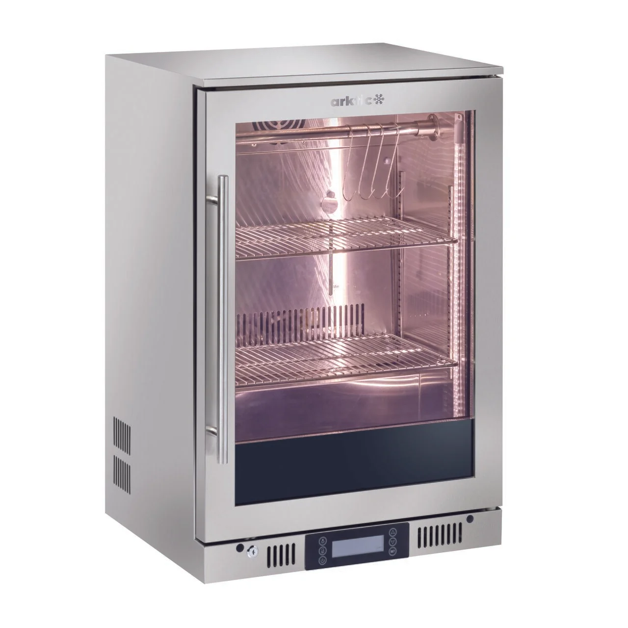 Vitrina maturare carne Hendi, 350W, temperatura 1°-25°C, 600x545x(H)900mm