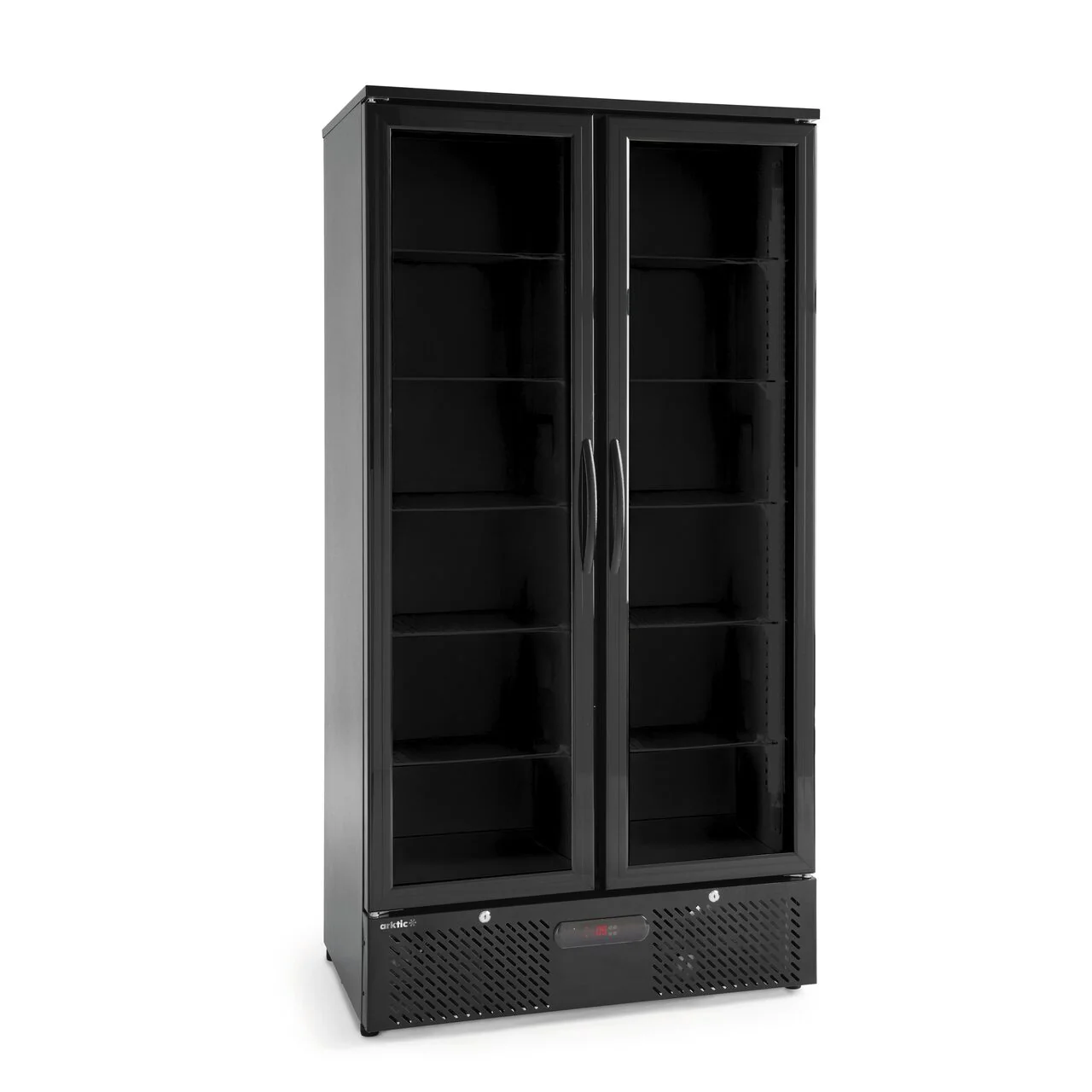 Vitrina bar cu două uși, Arktic, 384L, Negru, 220-240V/365W, 900x530x(H)1820mm