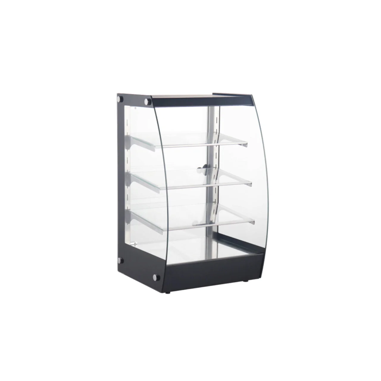Vitrina neutra de prezentare profesionala Hendi 75 L, 3 rafturi reglabile pe inaltime, Inox 415x390x(H)716 mm