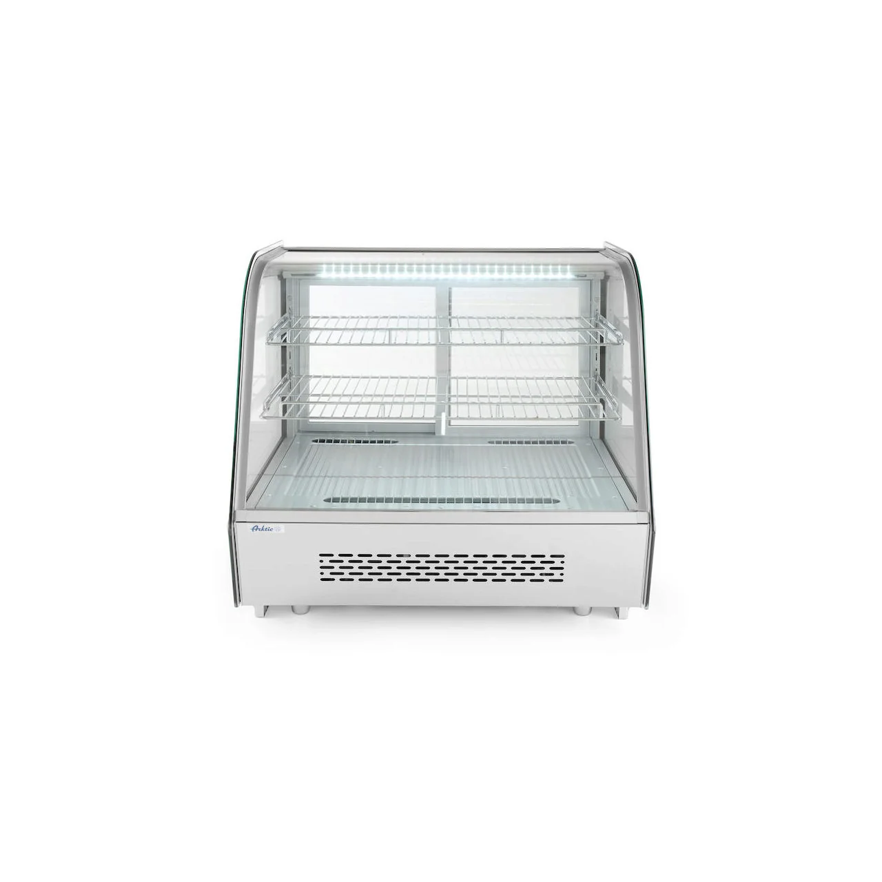 Vitrina rece pt prezentare, 120 lt, interval temp. 0-6 gr C, 160 W, corp inox, ARKTIC by Hendi, 707x570x(H)680mm, Clasa energetica B