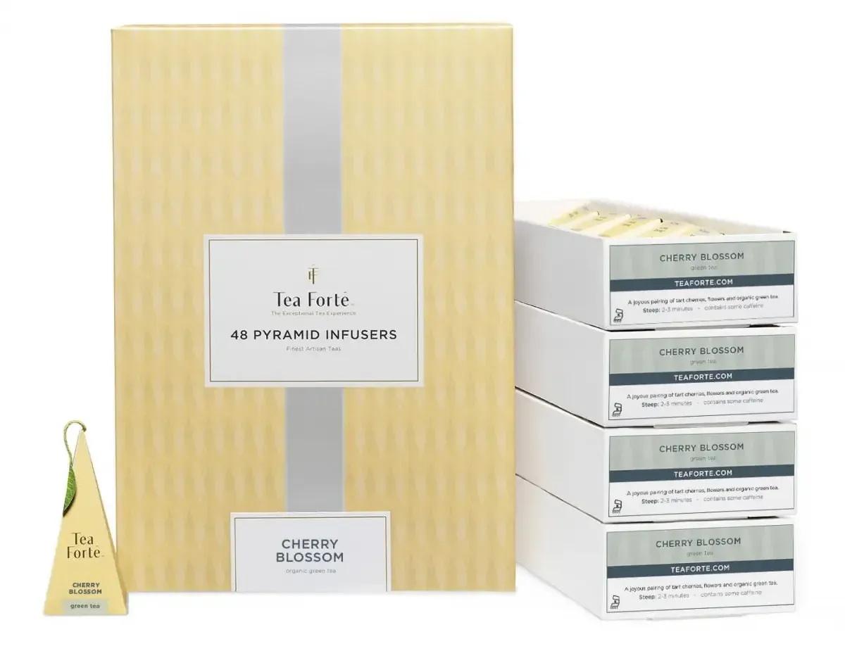 Ceai Cherry Blossom Hanami ECO - Tea Forte - cutie cu 40 de piramide de ceai