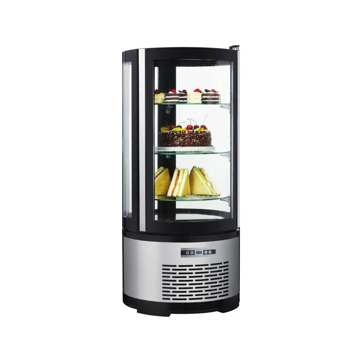 Vitrina frigorifica de prezentare interval temp. -2/8 C, 210 W, corp inox, ARKTIC by Hendi, 480x(H)1030 mm, 100 L, Clasa energetica C