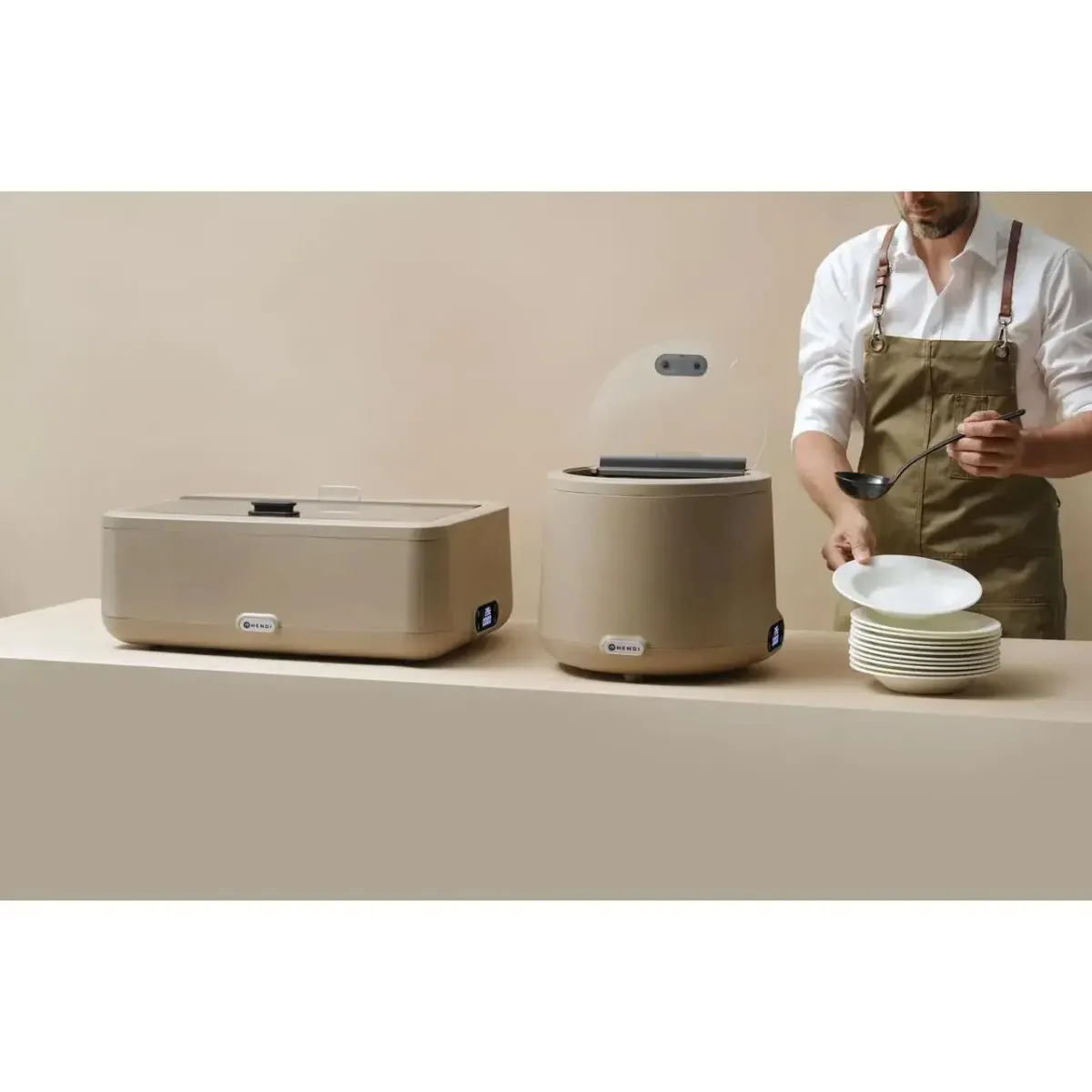 Chafing dish HENDI UNIQ, Bej,220-240V/700W, 607x402x(H)245mm