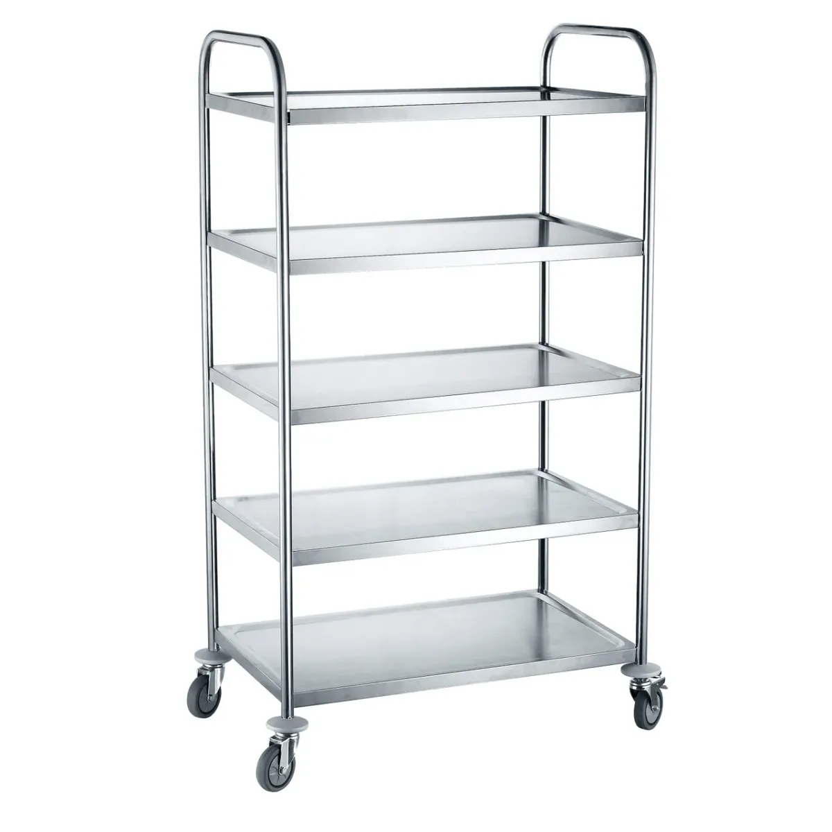 Cărucior Servire Hendi 5 Rafturi Inox-30 kg/raft, 905x585x(H)1545mm